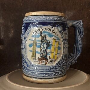 Vintage New York City Tourist Coffee Mug with the Twin Towers
